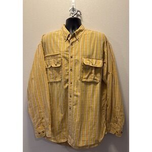 Cabelas Guidewear Shirt Mens‎ XLT Yellow Vented Fishing Camp Button Lightweight